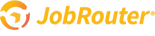 JobRouter Logo mit gelbem Schriftzug und kreisförmigem Symbol