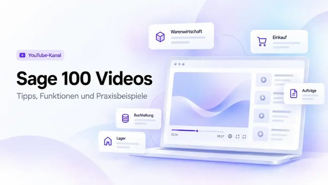 Sage 100 Videos mit Tipps, Funktionen und Praxisbeispielen zu Warenwirtschaft, Einkauf, Lager und Buchhaltung auf dem YouTube-Kanal von Desk by Emerion